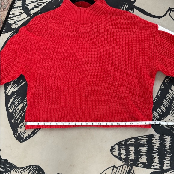 H&M Racer Stripe Crop Top Turtleneck Sweater - Picture 11 of 11